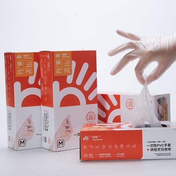 

factoryk6qgpvc baking 100 pieces plastic of disposable transparent cooking home oil-proof workshop work gloves