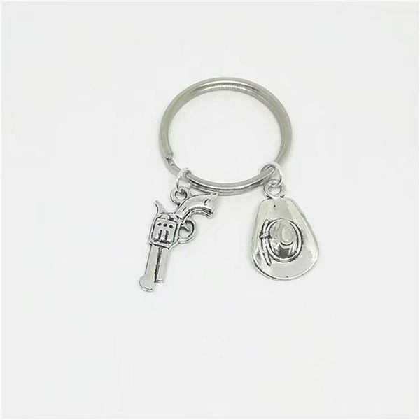 

keychains cowboy hat keychain gun cool lover gifts creative gift, Silver