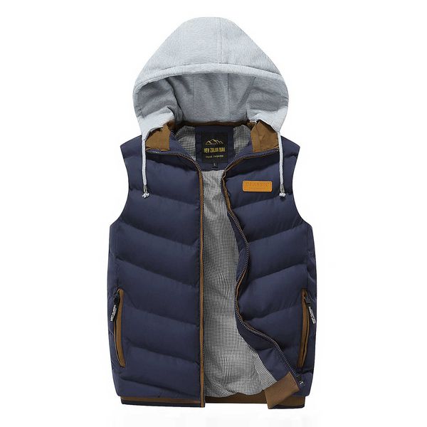 

casual autumn and winter new men's thickened cotton hooded vest coat, Black;white