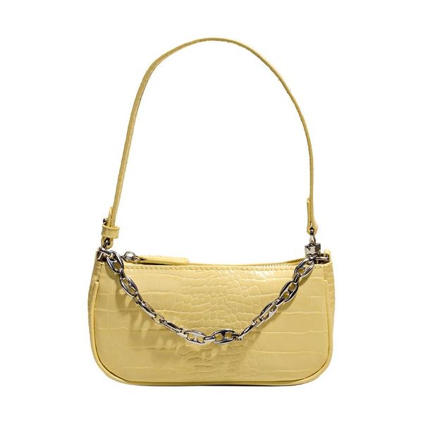 

new chain bag crocodile pattern baguette