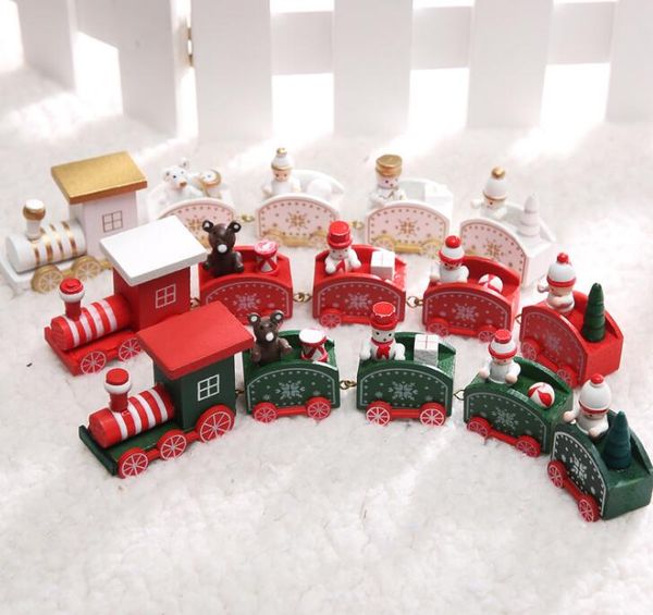 

in stock wooden christmas train ornament christmas decoration for home santa claus gift toys crafts table deco navidad xmas 2021 new year