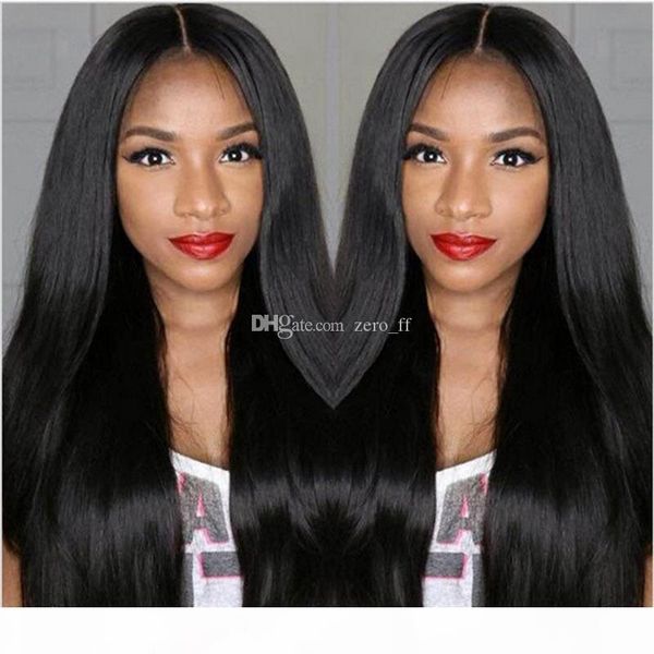 

silky straight 5x4.5 silk base full lace human hair wigs with baby hair brazilian remy hair pre plucked glueless lace wig, Black;brown