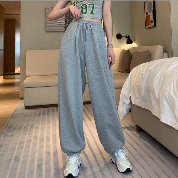 

wide-leg sports pants for women casual loose cotton high waist sweatpants joggers baggy pants trousers joggings, Black;white