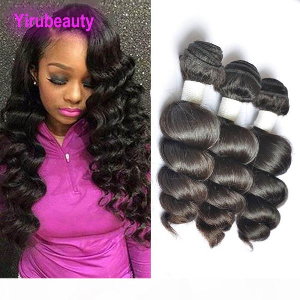 

malaysian raw virgin hair yirubeauty loose wave bundles 3 pieces lot human hair extensions 8-28inch hair wefts, Black
