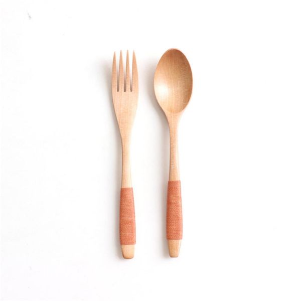 

natural wooden spoon fork dinner kit rice soups utensil cereal handmade home tableware dinnerware cutlery for kicthen h bbyexd