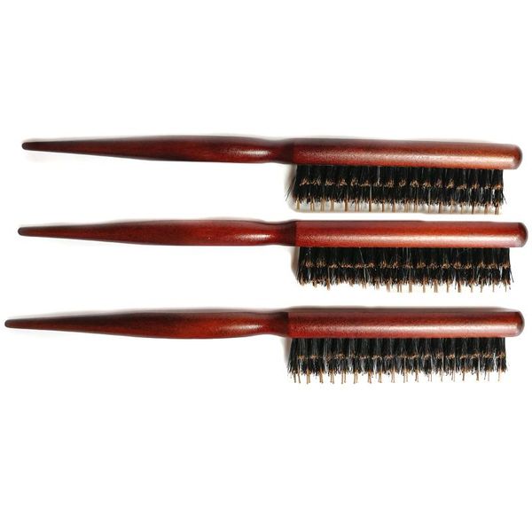 

1pc flat wooden teasing comb back combing hair brush professional nylon bristle material 1pc flat q sqccat, Silver