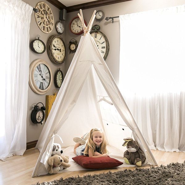 

130/135/160cm tipi triangle kidstent teepee canvas sleeping dome play-tent teepee house wigwam room children's tent game-house 1020