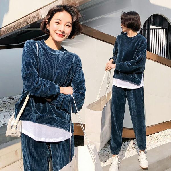 

gym clothing sports suit women 2021 autumn and winter fashion plus velvet thick sweater three-piece loose casual women's clothing1, White;black