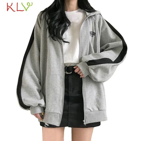 

jacket women sport hoodie letter zip winter coat hooded oversized streetwear casual outwear clothes plussize chaqueta mujer 19ot, Black;brown