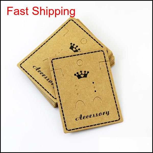 

5.57*7.8cm kraft paper stud earrings necklace tag jewelry display card ear stud hooks cardboard price tags 100 pcs/lot hvtd8