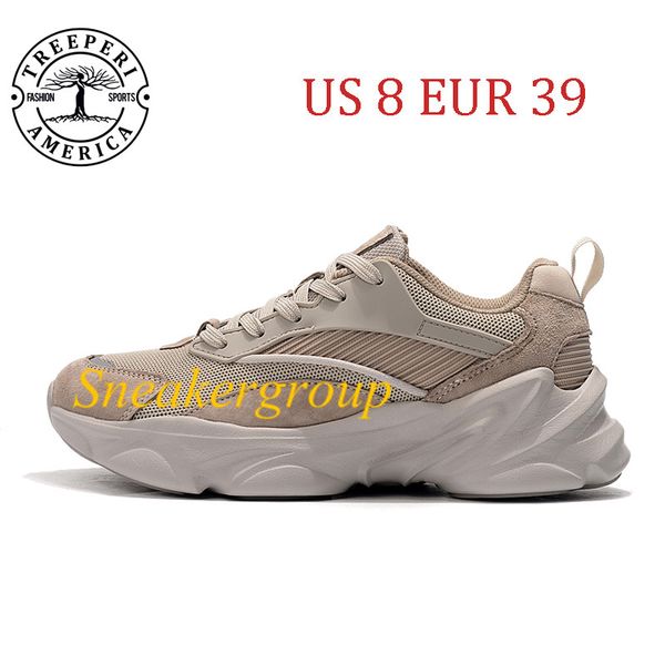 

2021 treeperi fashion chunky 3.0 soft sole running shoes beige grey us 8 eur 39 for women trainers