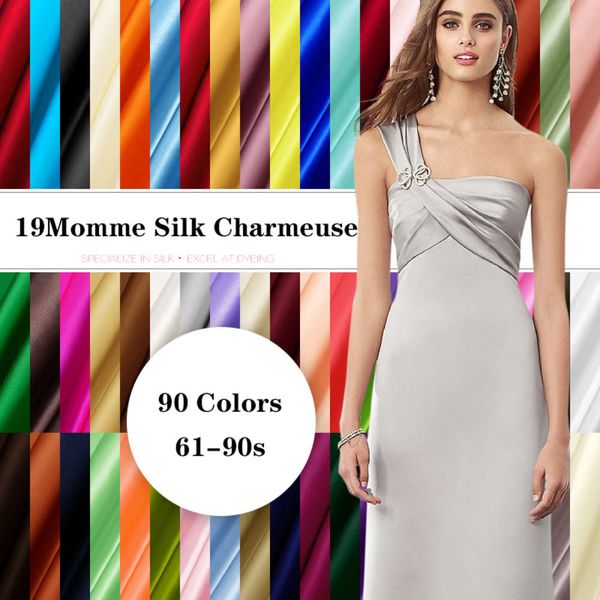 

liquefied fiber for tailors and clothes, soft elastic cloth for sewing, 90 colors, 114cm, 19mome, 95% silk, 5% silk, delivery, sum, Black;white