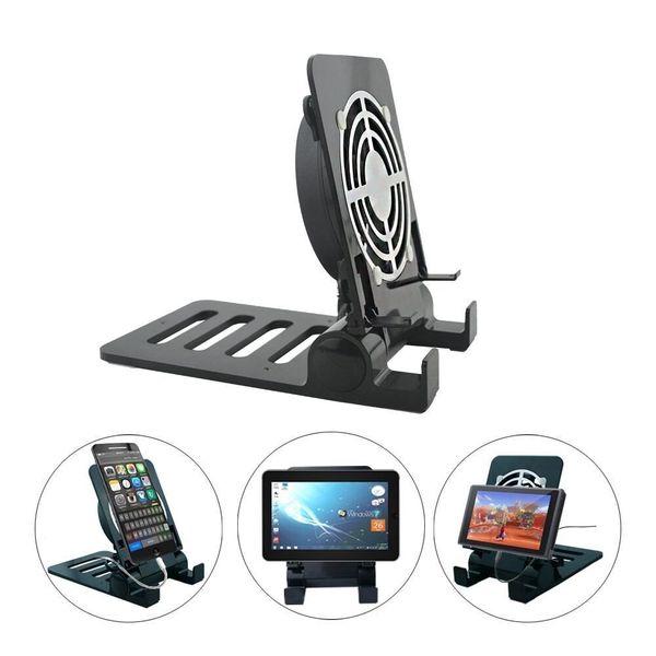 

cooler fan cooling docking stand station holder for nintend switch ns nx multi-angle phone tablet foldable base bracket