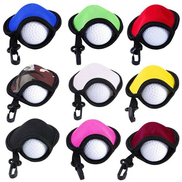 

dhl stock neoprene golf balls holder golf tees golf ball pouch sport carry case waterproof pocket with clip bag pendants keychain h12206