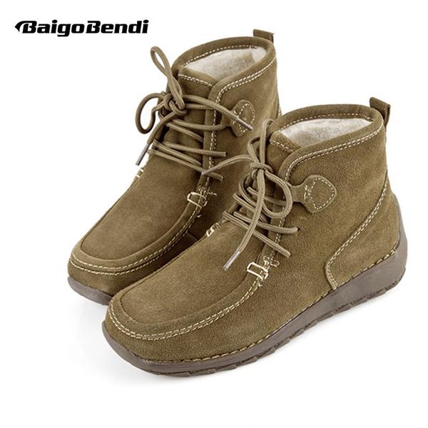 

clearance sale big size 41 woman cow suede leather super warm boots ladies snow ankle boots winter plush cotton shoes, Black