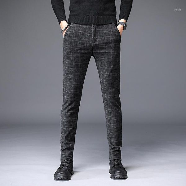

2020 new design upscale men casual pants cotton and linen slim male pant straight trousers business pants men plus size 381, Black