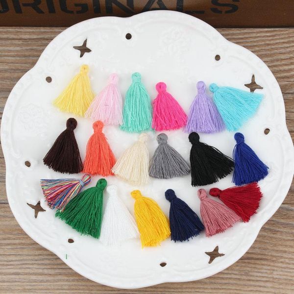 

100pcs mini cotton thread tassel diy craft supplies bracelet earrings accessories hair decoration material necklace key fring h jllnes