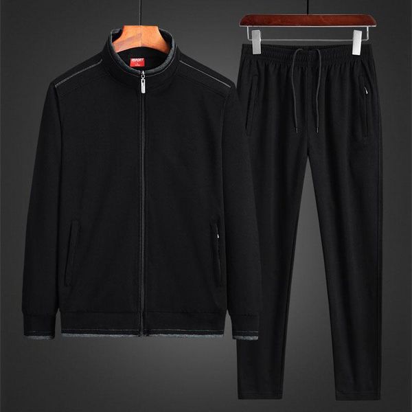 

men's tracksuits mens suit men solid color sportswear autumn jacket + pant tracksuit male sweatshirt casual 2 piece set, Gray