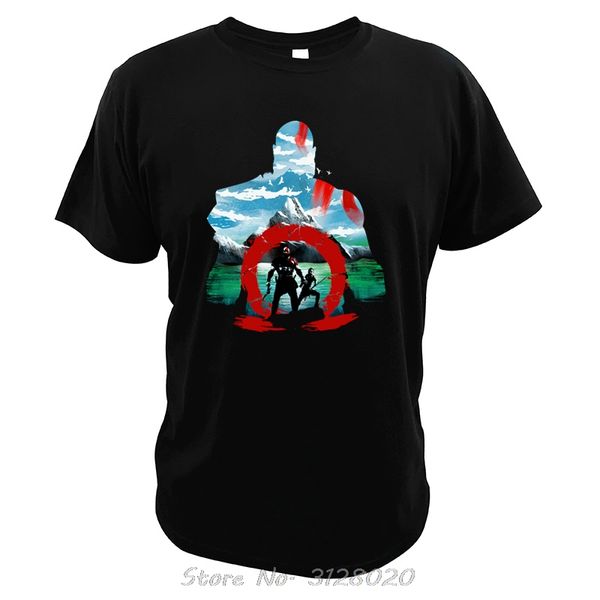 

спорт god of war кратос t shirt отец и сын приключения версия тис мужчины хлопок крутая игра атрея tshirt