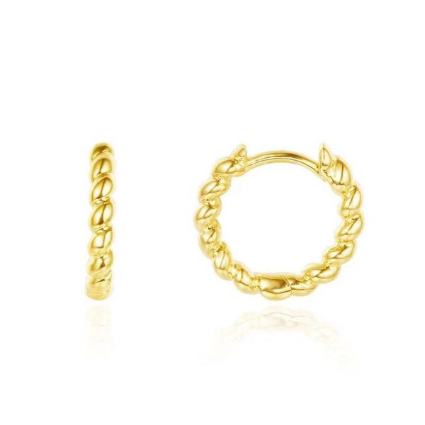 

trendy s925 sterling silver yellow gold color soleil classic hoop earrings without zirconia fine baroque jewelry for women, Golden;silver