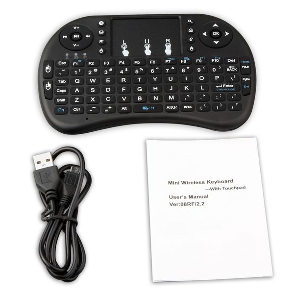 

mini rii i8 wireless keyboard 2.4g english air mouse keyboard remote control touchpad for smart android tv box notebook tablet pc