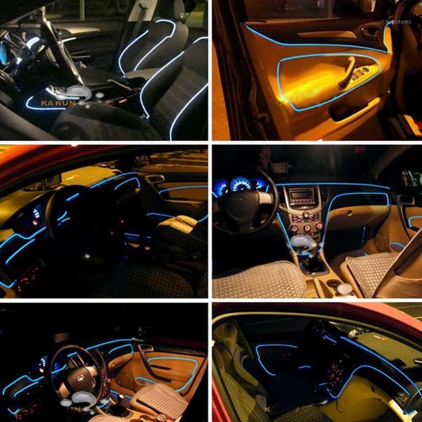 

forauto car 12v led cold lights light strips decorative lamp 3m flexible neon el wire auto lamps car styling1