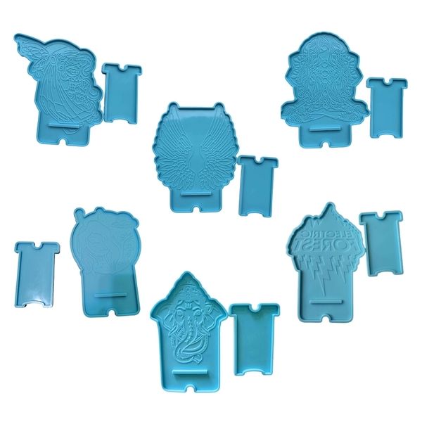 

1 set diy mobile phone stand epoxy resin mold cellphone holder silicone mould b36d