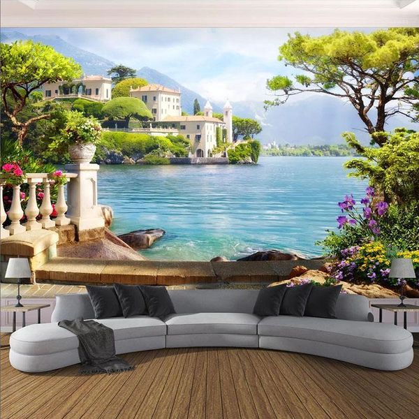

p wallpaper 3d garden lake scenery murals living room tv sofa background wall painting modern home decor wall paper for1