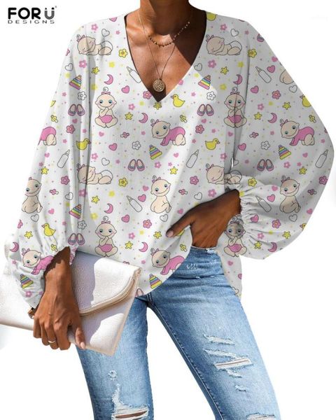 

forudegins pink baby with bottles print cute stylish women homie blouse patchwork spring female shirt new bluzki damskie1, White