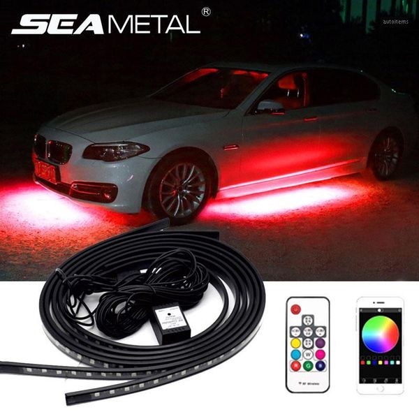 

4pcs car underglow led strip light kit app/ remote control rgb color atmosphere decorative lamp led ambient light auto backlight1