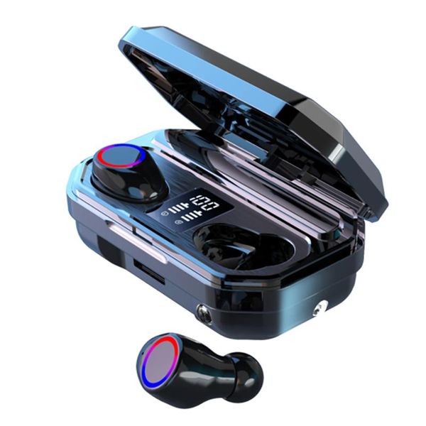 

wireless earphone m12 tws bluetooth headset emergency power design breathing lamp 2000 mah charging box headphone