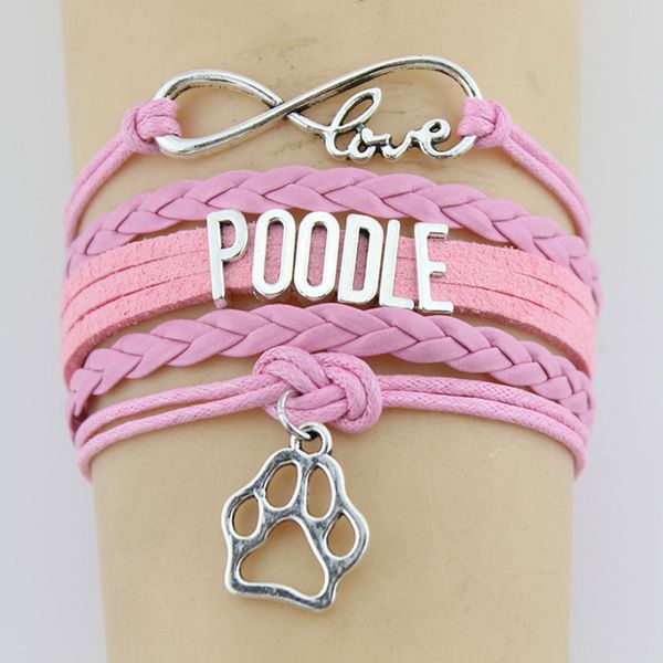

infinity love poodle paw charm wrap bracelets paw print charms animal bracelet gifts for women & men bracelets jewelry, Golden;silver