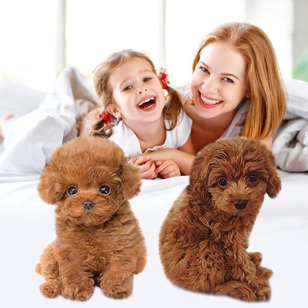 

realistic teddy simulation dog lucky handmade figure toy dog plush stuffed animal fluffy doll puppy plush toy for christmas gift 1011