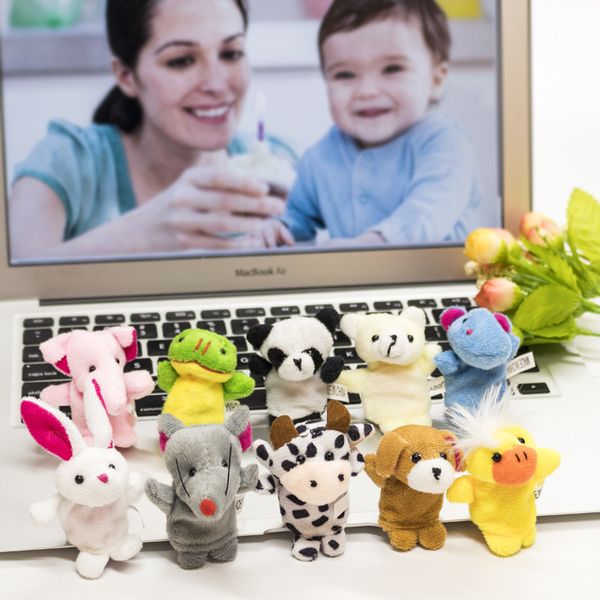 

1000pcs/lot dhl fedex ems cute cartoon biological animal finger puppet plush toys child baby favor dolls pnlo