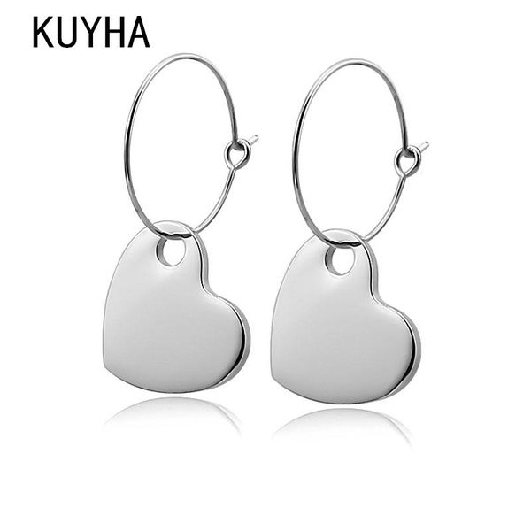 

hoop & huggie gold/rose gold/silver color big earrings for lovers heart orecchini boucles d'oreille three colors option, Golden;silver