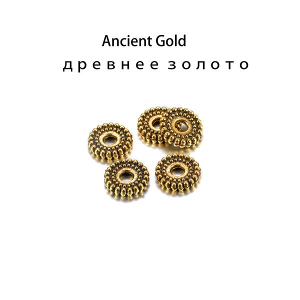 

100pcs 6 7mm multicolor tibetan beads zinc alloy spacer loose beads for diy jewelry making findings supplies bracelet necklace h jllqez, Silver