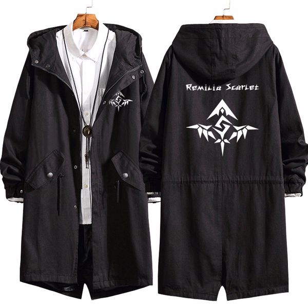 

2021 new men anime touhou project hakurei reimu long coat hoodie cosplay trench women jacket sweatshirt thicken overcoat f5e7, Black