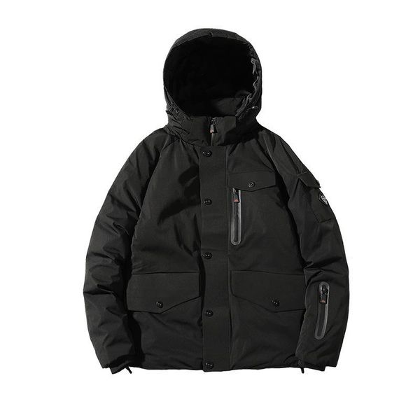 

fashion new thick winter men parkas jacket padded cotton wadded casual male warm hooded jacket men coats outerwear 4xl, Black