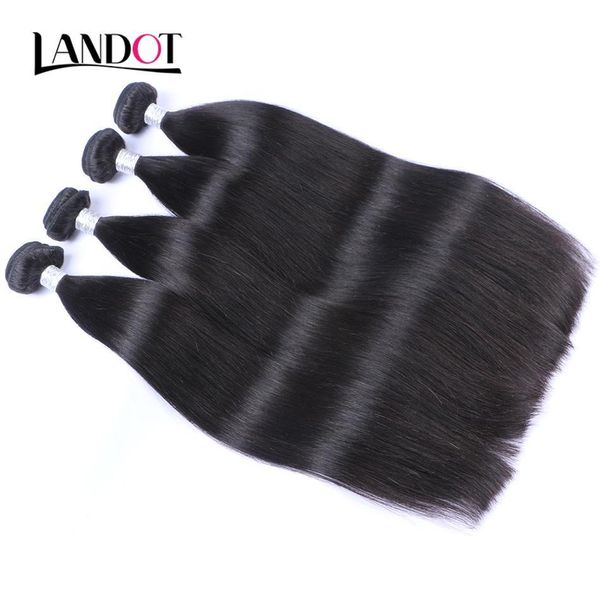 

unprocessed peruvian malaysian indian cambodian brazilian straight virgin human hair weaves bundles natural color remy human hair extensions, Black