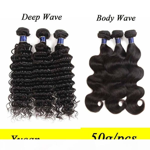 

9a peruvian brazilian virgin hair bundles deep wave 5 6 pcs lot peruvian remy human hair extensions weaves body wave 50g natural black