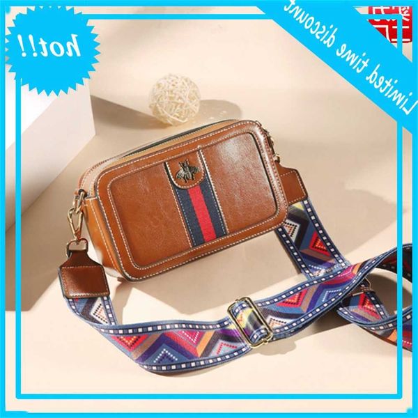 

new head layer cow leather one slanting women's small bag wide shoulder strap