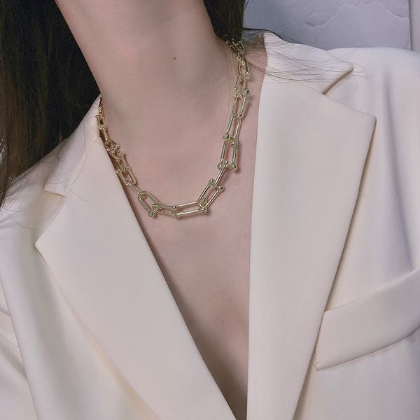 

metal necklace women's indifference wind clavicle chain minority design feeling fashionable neck accessories fashion, Silver