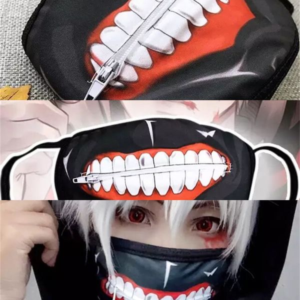 

cartoon tokyo anime kpop fashion zipper ghoul muffle face masks keep warm camouflage anti dust mouth cotton maprotective