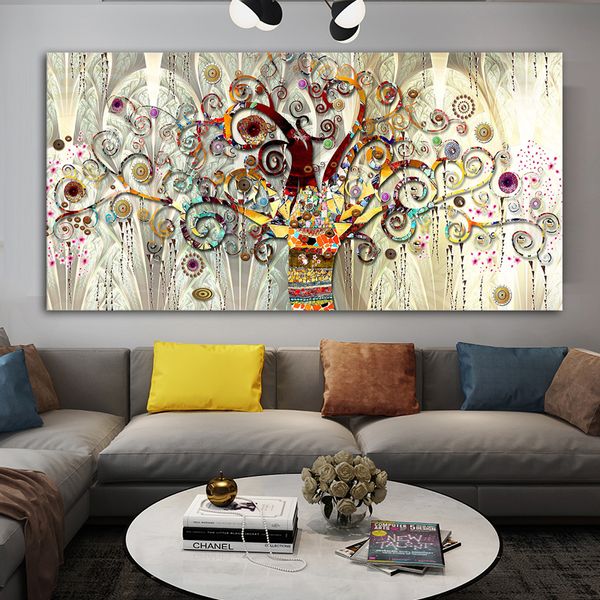 

tree of life gustav klimt landscape wall art canvas scandinavian poster print modern wall art picture for living room