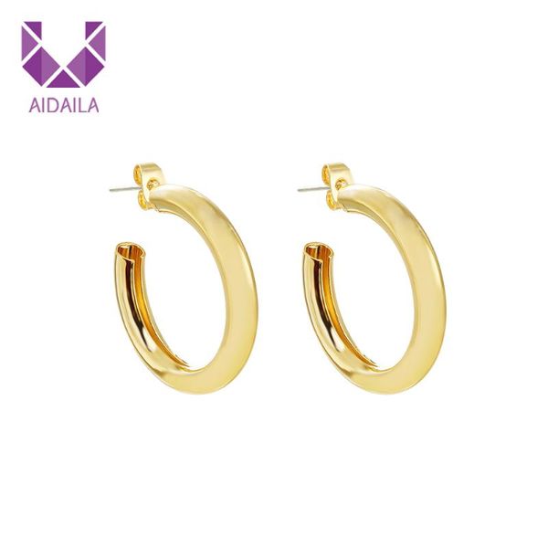 

hoop & huggie women earrings gold color punk style for office ladies gift gold/silver circle basketball earring, Golden;silver