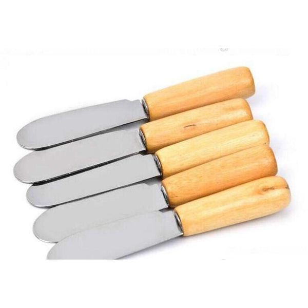 

stainless steel cutlery butter spatula wood butter knife cheese dessert jam sprea jllxar dayupshop