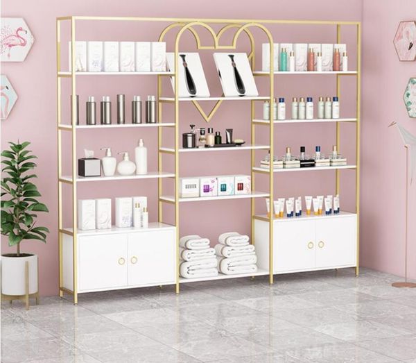 

hooks & rails cosmetics display cabinet beauty salon product modern simple nail skin care products shelf