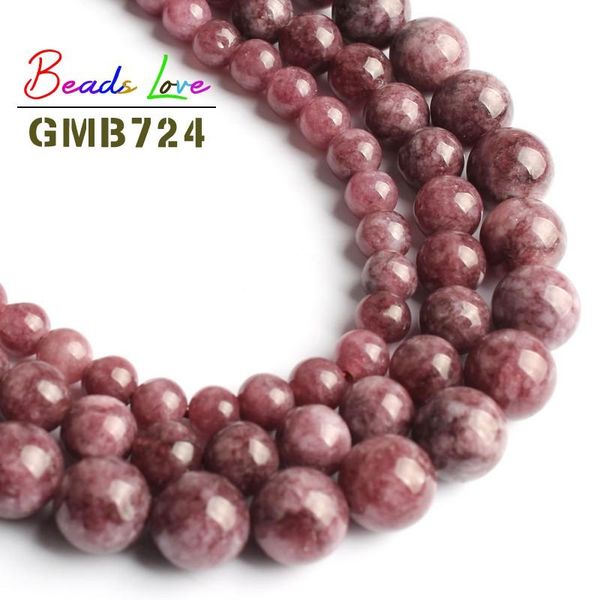 

natural stone beads lepidolite round loose beads for jewelry making 4/6/8/10mm 15 inches diy bracelet necklace wholesale perles wmtrbj