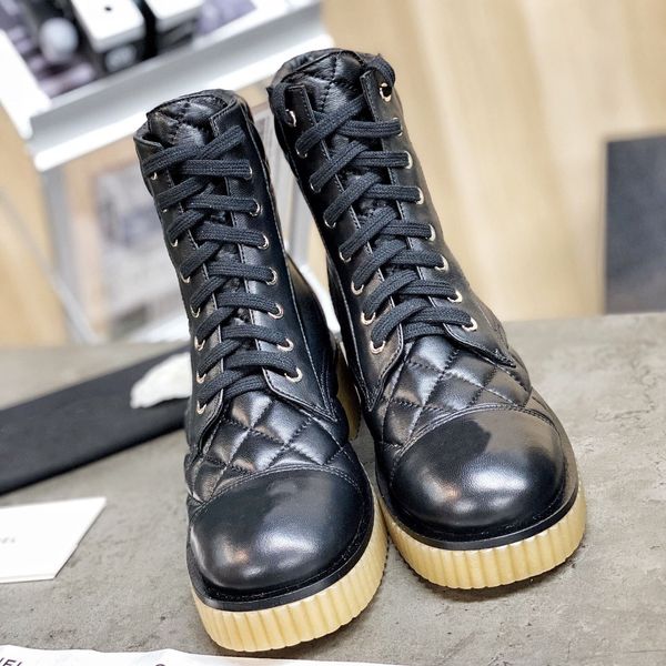 

2020 brand new genuine leather women short boots winter fashion martin boots designer shoes woman ankle corduroy boots, Black