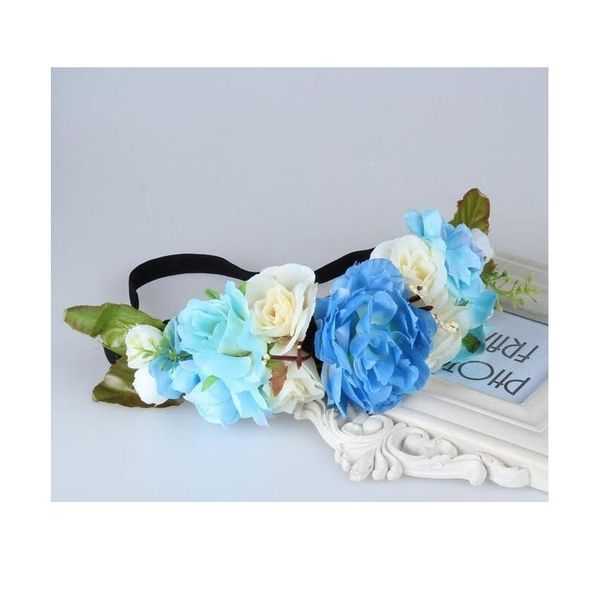 

silk flowers wreath bridal flower wreath headband kids party flower crown hairband korean hair accessories adjustable qyljle